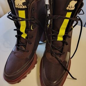 Sorel Brown and Yellow Boots